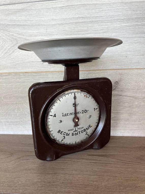Vintage Brown Metal Kitchen Scale: Farmhouse Rustic Decor - Etsy