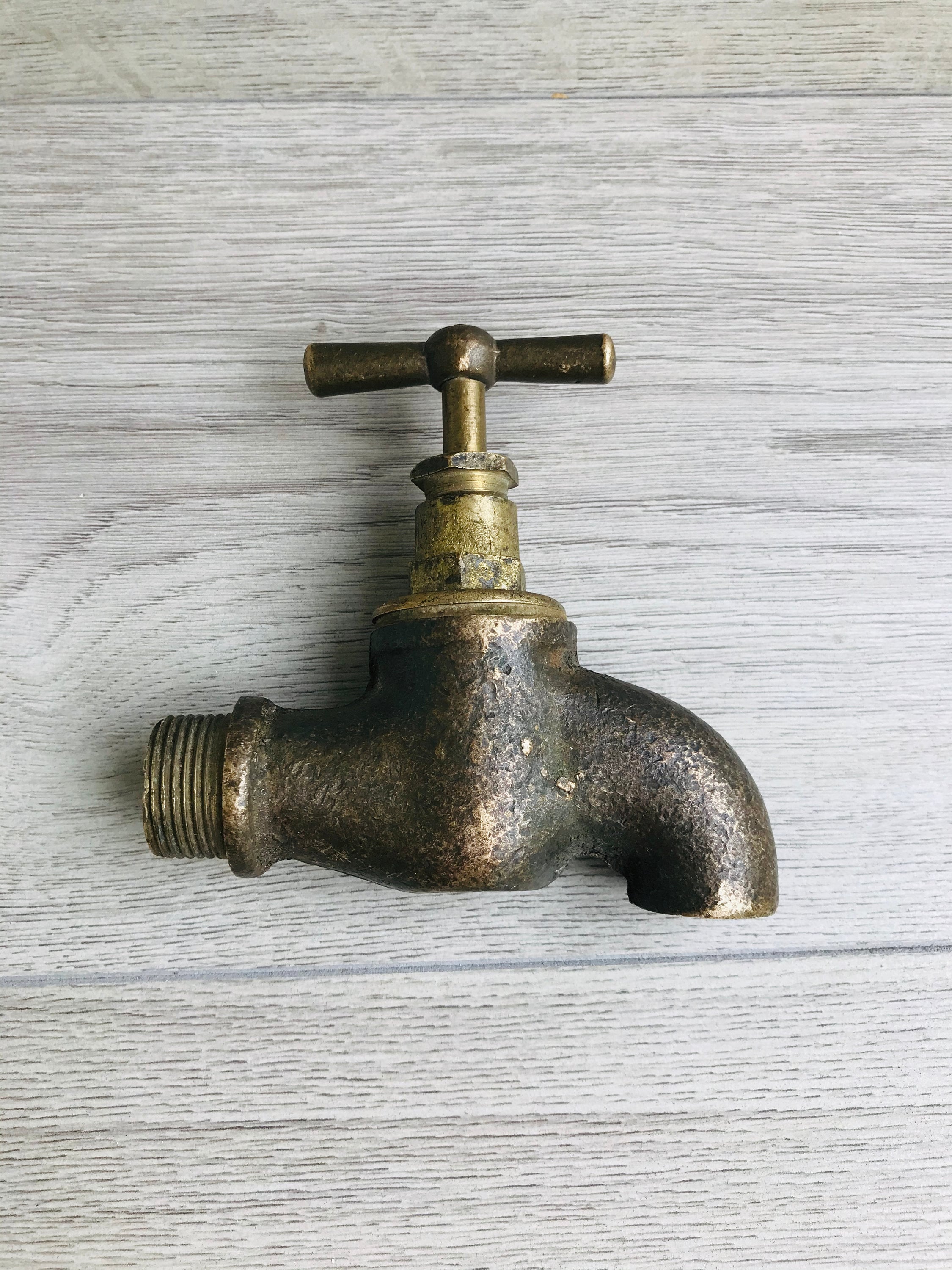 Vintage Brass Wine Barrel Faucet Tap Antique Spigot Key Etsy