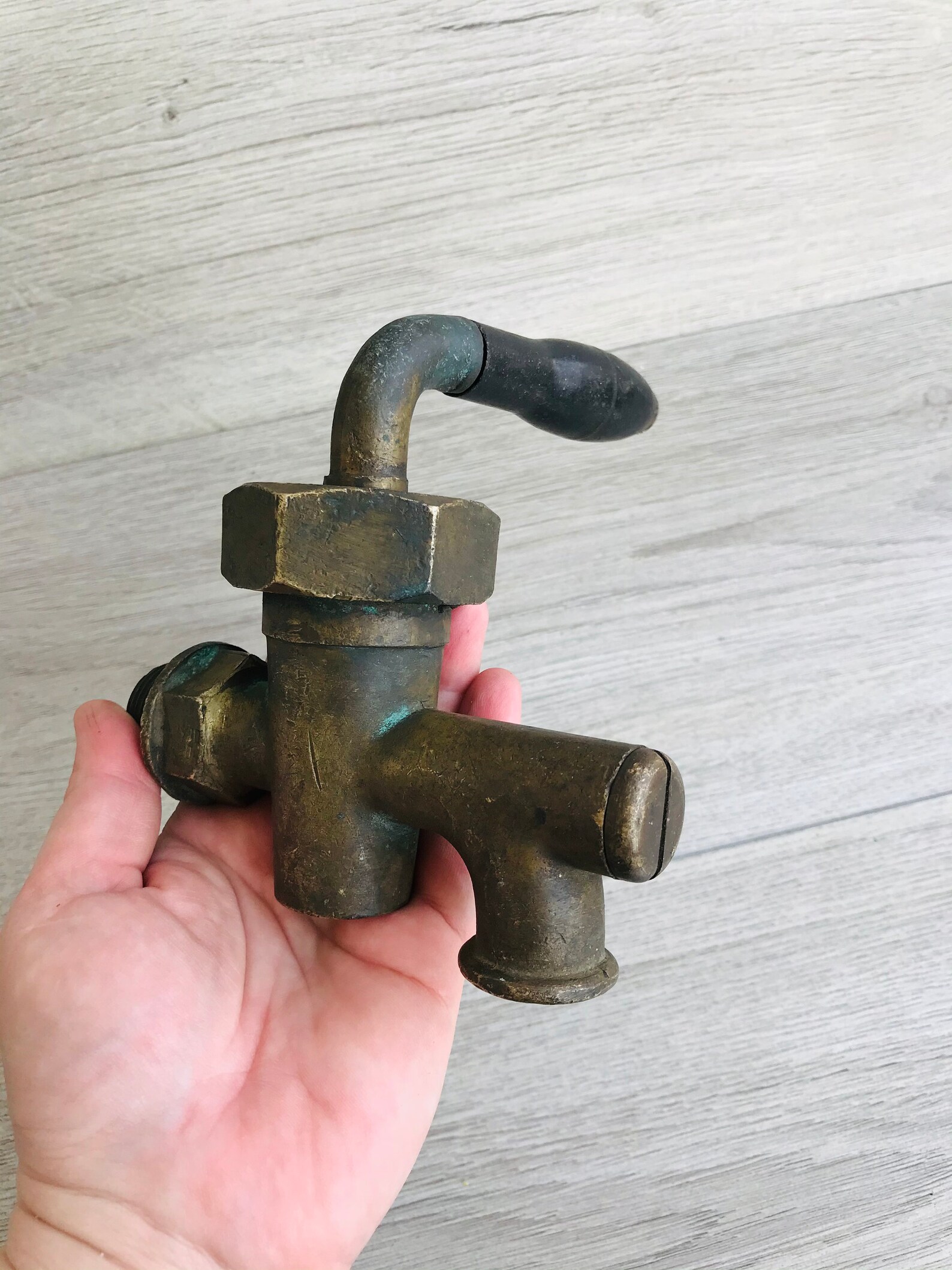 Vintage brass wine barrel faucet Tap Antique spigot key Etsy