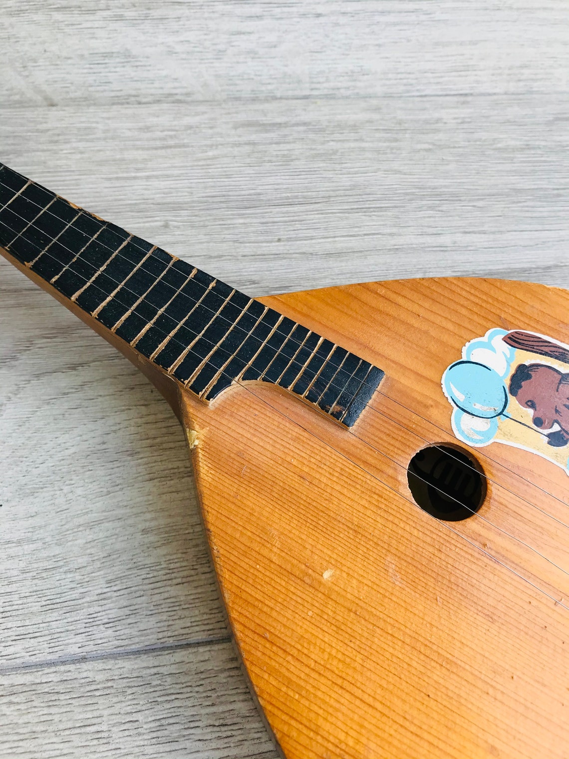 Vintage children's toy mandolin Wooden toy stringed Etsy