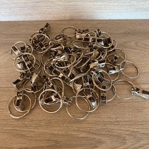 Vintage Metal Curtain Clip Rings: Gray Rustic Decor, Set of 50