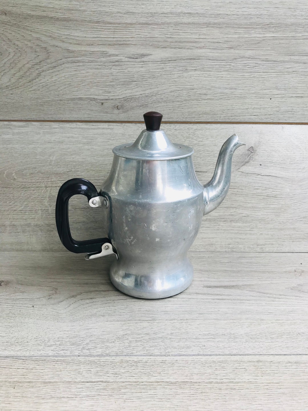 Large Vintage Aluminum Coffee Pot 2 Liters Aluminum Camping Percolator  Coffee Maker Camping Spplies Tea Decor Farmhouse Vase Retro Country 