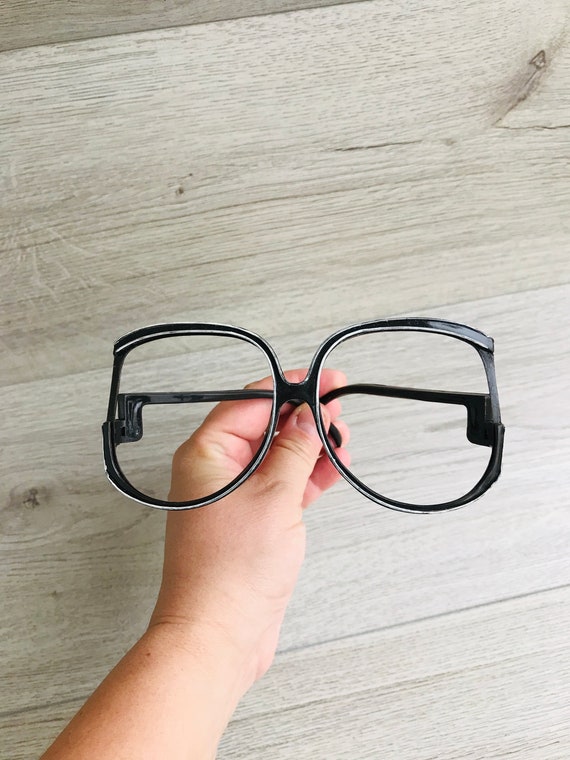 Vintage plastic dark brown spectacle frame Colorful g… Gem