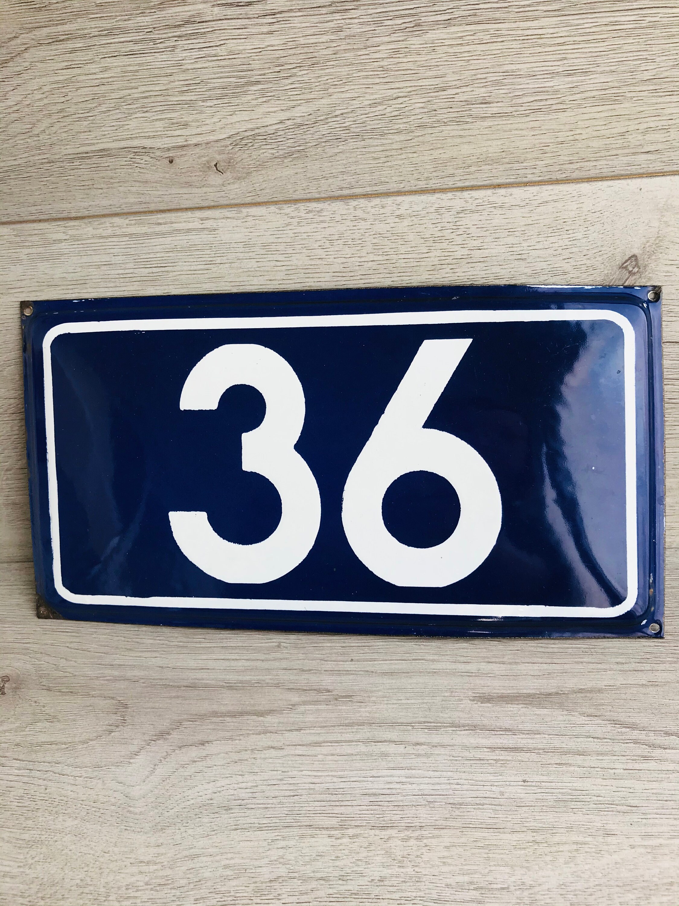 Vintage House Number Plate 36 Enamel Number Address Plaque Etsy UK
