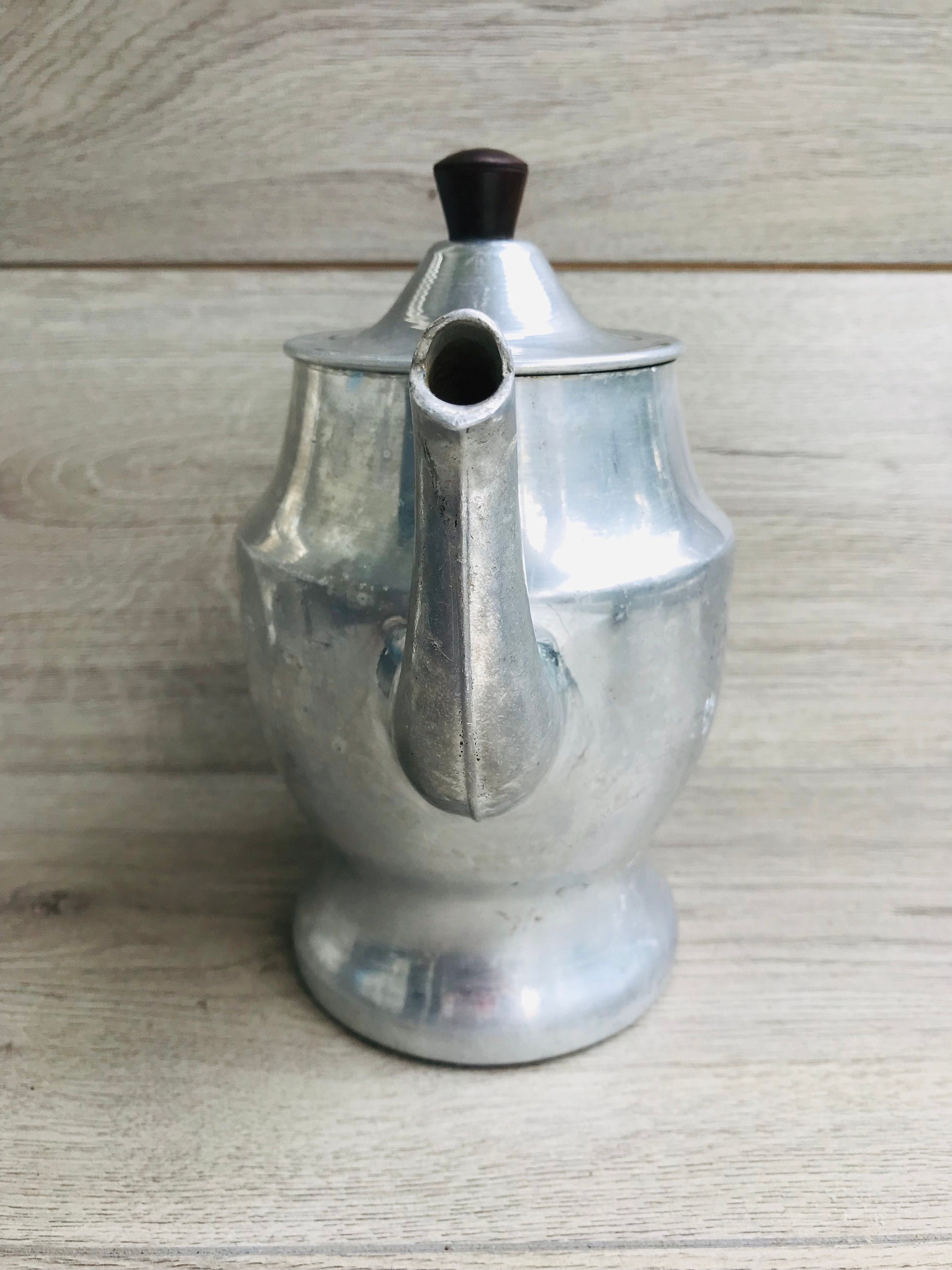 Vintage Large Aluminum Coffee Pot 1 Liter Tea Pot Silver Etsy