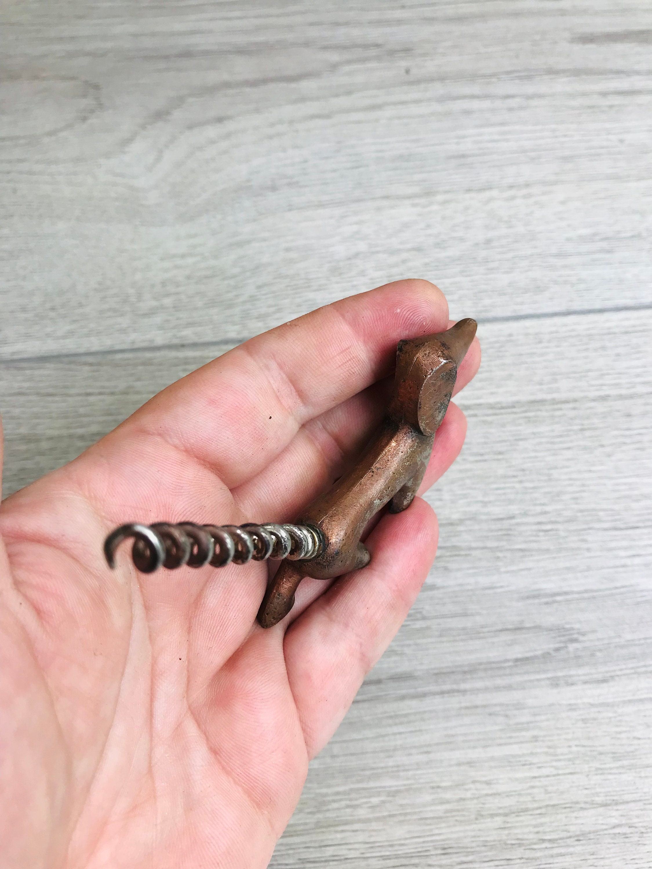 Vintage Metal Brass Wine Opener in Form Dogs Corkscrew Dog Etsy