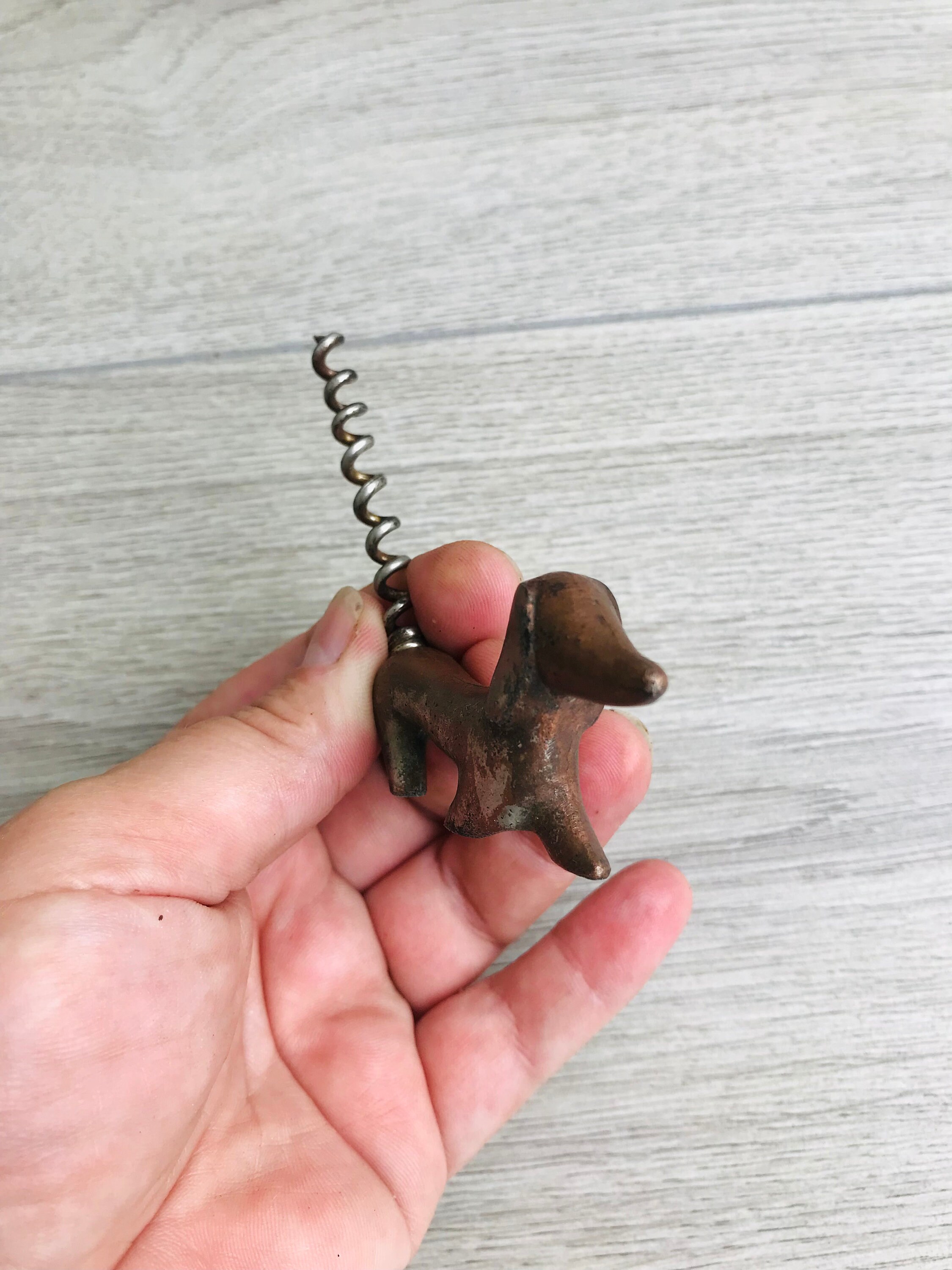 Vintage Metal Brass Wine Opener in Form Dogs Corkscrew Dog Etsy