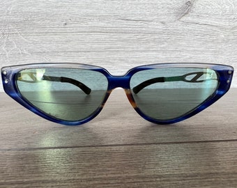 Vintage Sunglasses: 80s Unisex Eyeglasses, Blue Plastic Frame