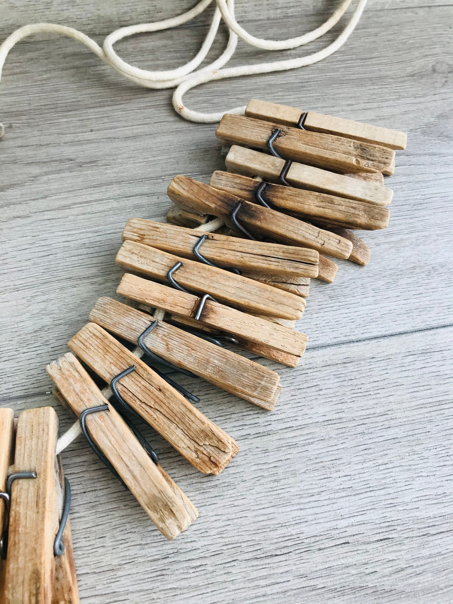 Vintage old wooden clothespins Rustic wooden washing Antique Etsy