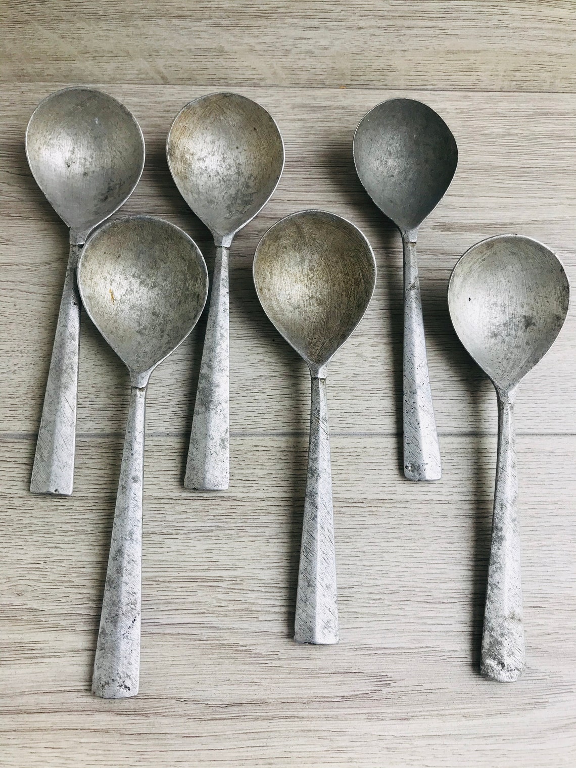 Vintage set spoons of Soviet army Military aluminum spoons Etsy