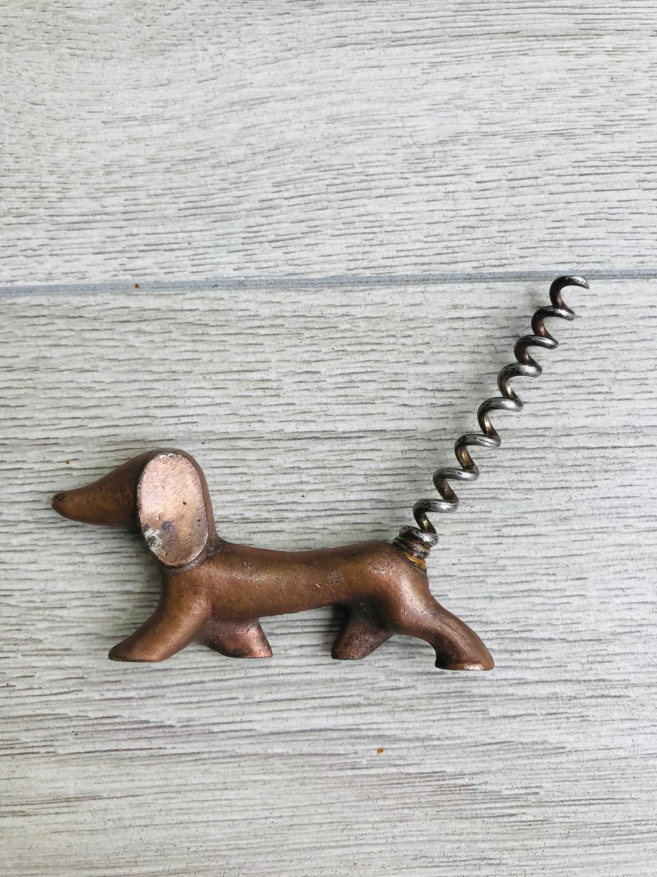 Vintage Metal Brass Wine Opener in Form Dogs Corkscrew Dog Etsy