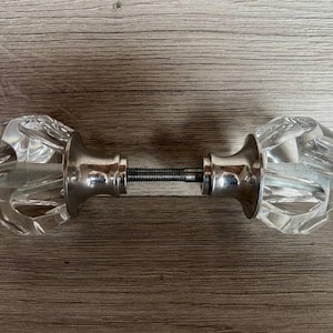 Vintage Plexiglass Door Knob: Retro Metal Handle, 70s Decor