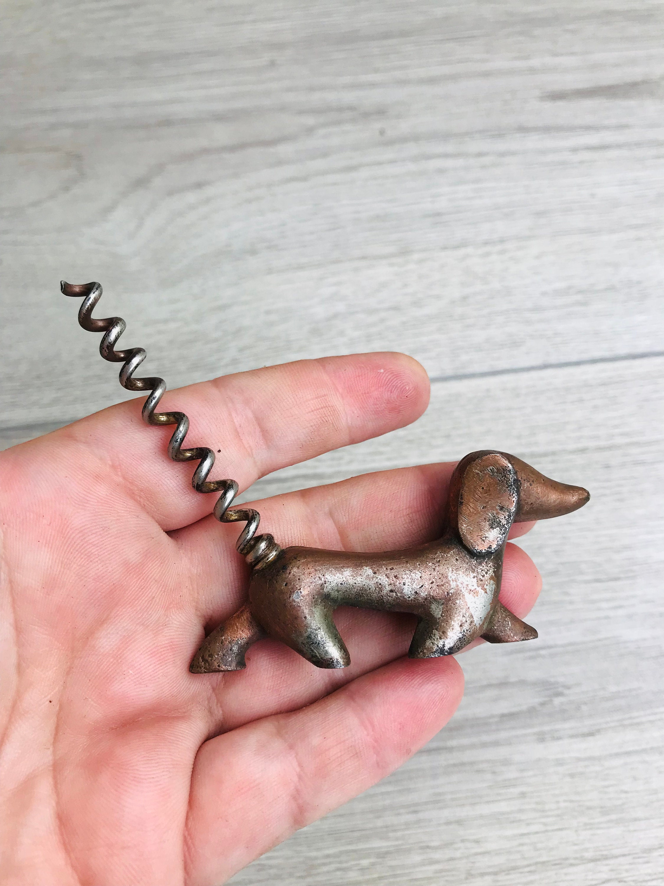 Vintage Metal Brass Wine Opener in Form Dogs Corkscrew Dog Etsy