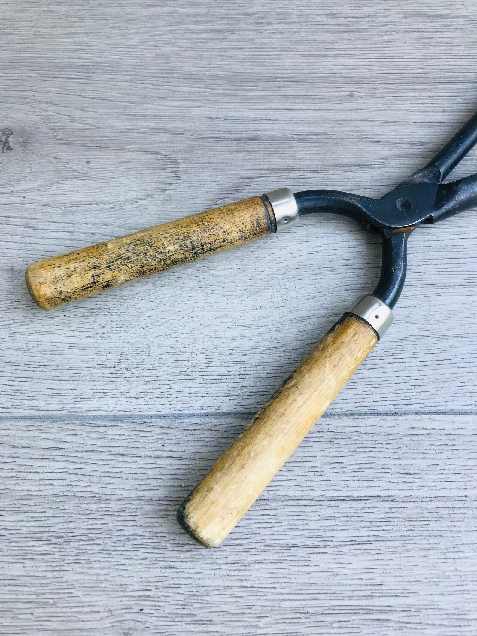 Vintage curling iron Primitive curling iron with wooden handle Etsy