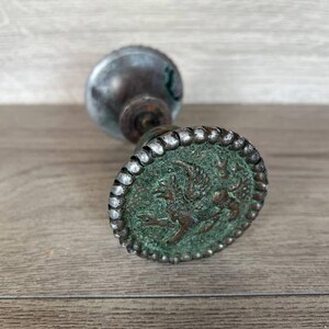 Vintage Metal Door Knob: Rustic Carved Double-Sided Hardware