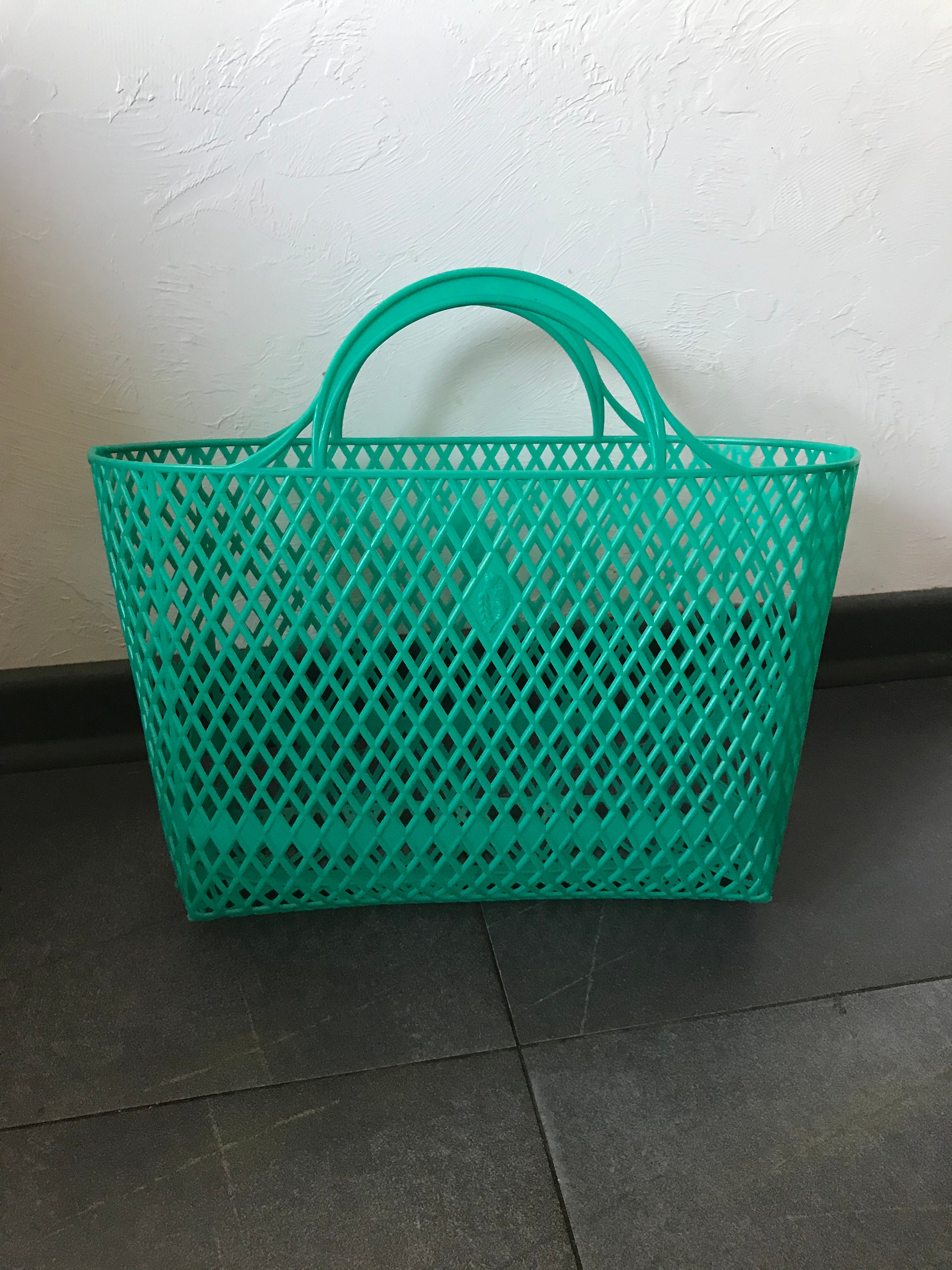 Vintage plastic mesh bag Green market bag Ecofriendly plastic Etsy