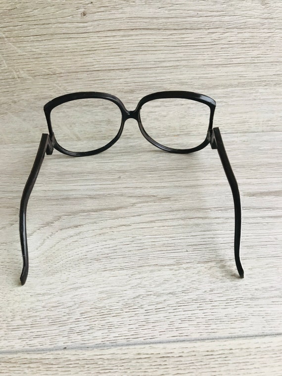 Vintage plastic dark brown spectacle frame Colorful g… Gem