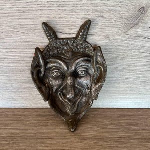 Vintage ashtray and cigarette holder Devil's head Mephistopheles Soviet metal ashtray devil  Figurine devil Vintage statuette Demon Satan