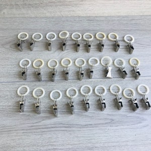 Vintage Metal Curtain Clip Rings: USSR Rustic Decor, Set of 27
