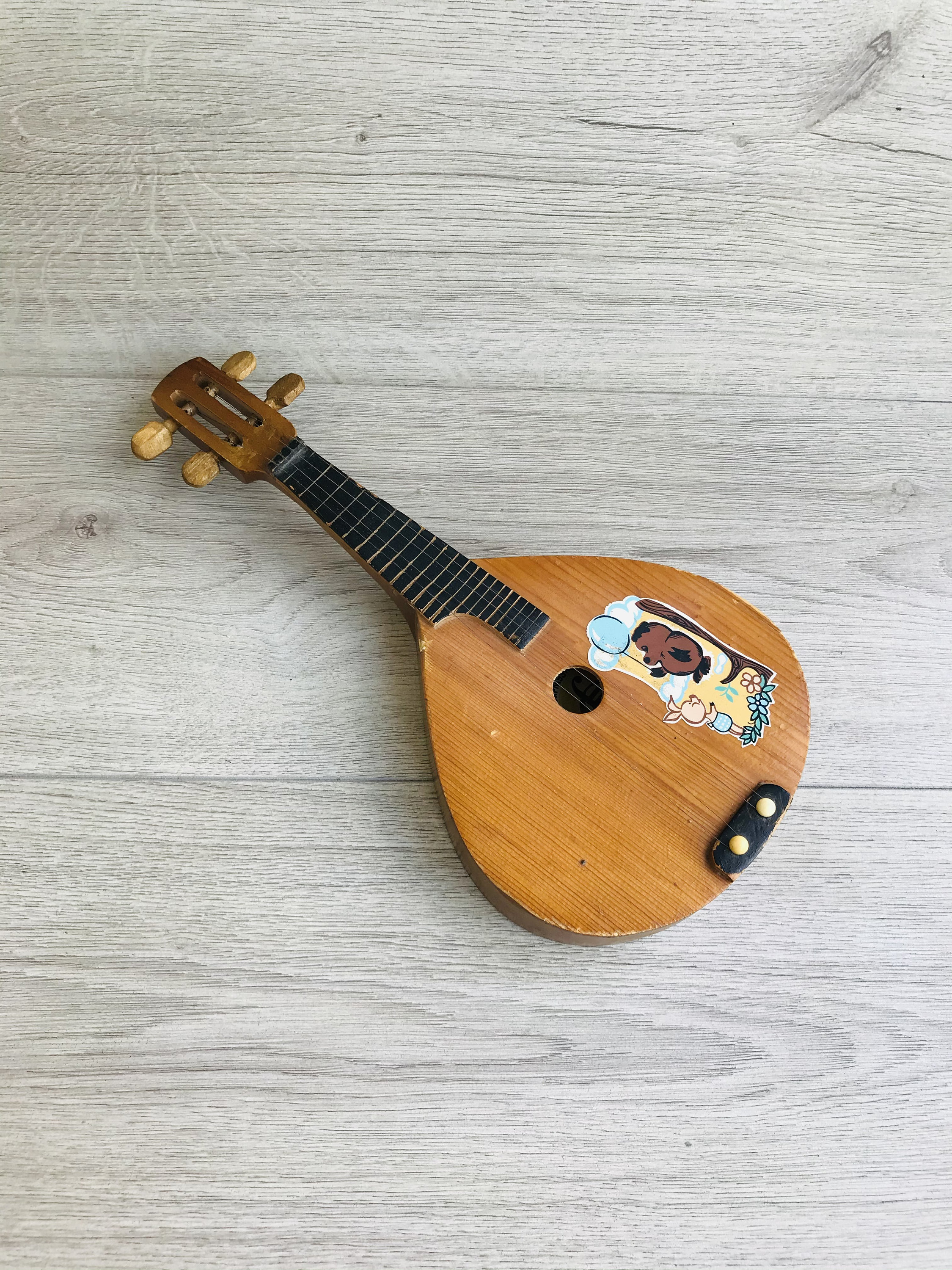 Vintage children's toy mandolin Wooden toy stringed Etsy