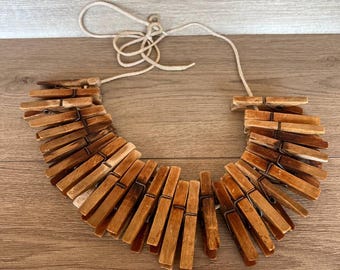 Vintage Wooden Clothespins: Rustic Kitchen Decor (3.54 Inches)