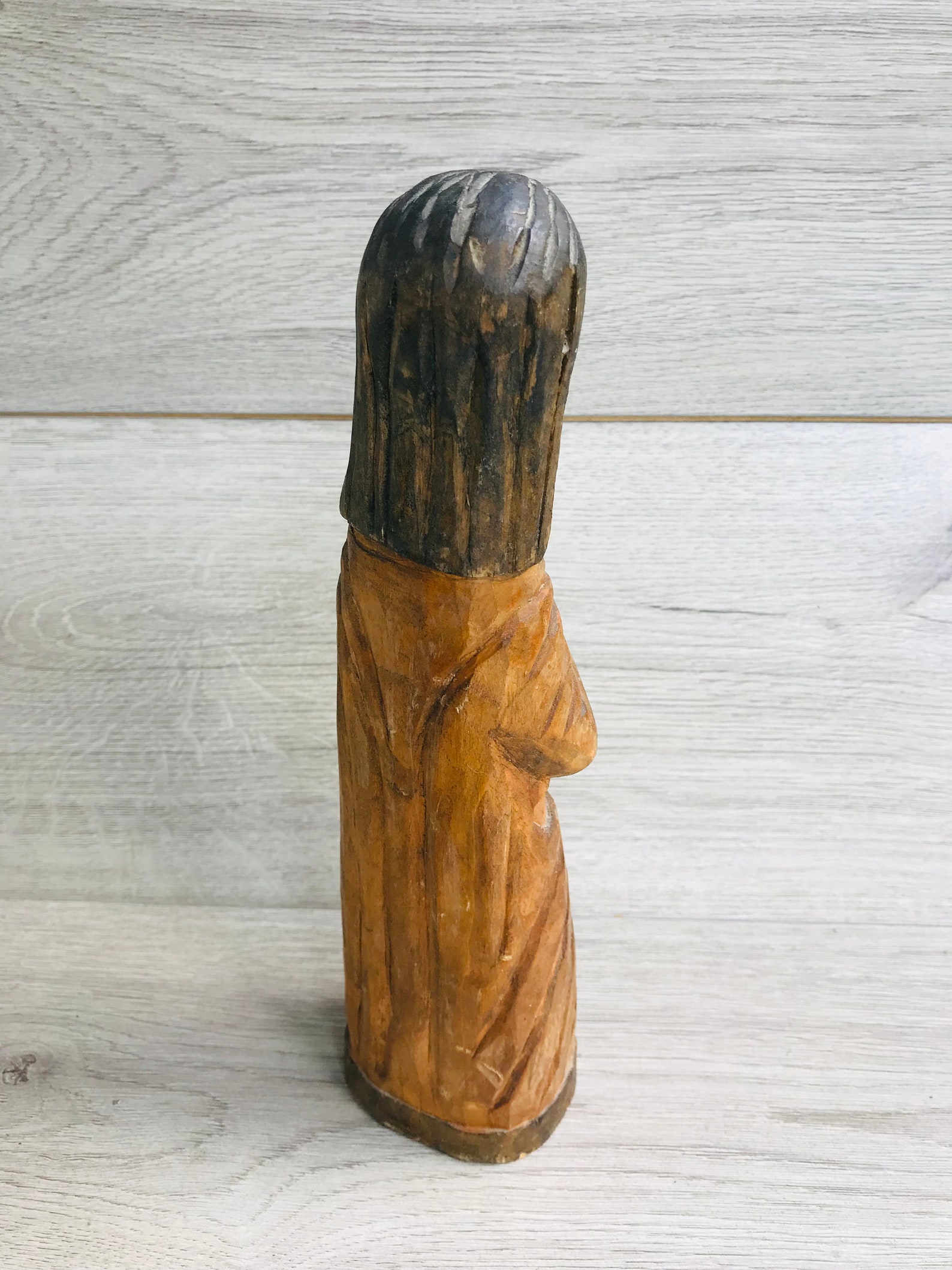 Vintage Wooden Figurine Man Handcrafted Wooden Statue Person Etsy