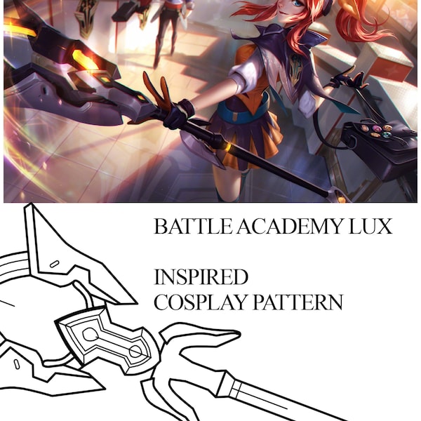 Battle Academy Lux staff - inspired cosplay pattern