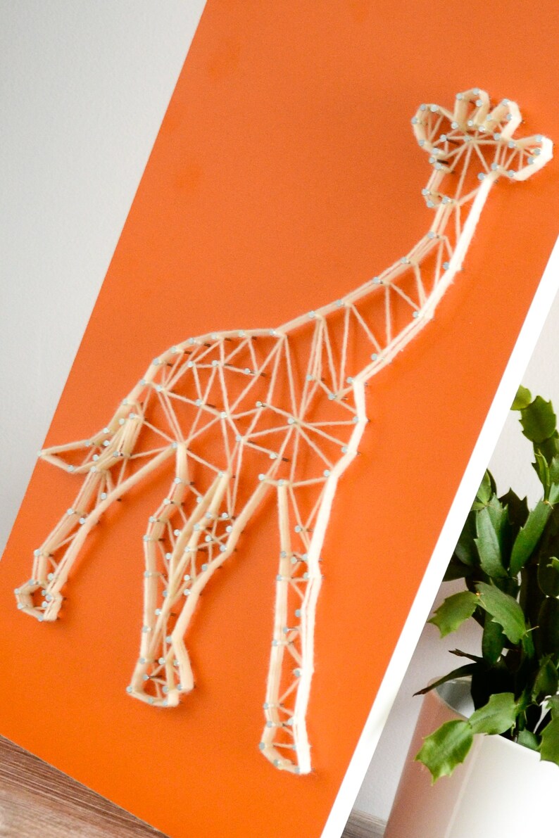 String Art Giraffe Nursery art Giraffe kids room Safari Etsy
