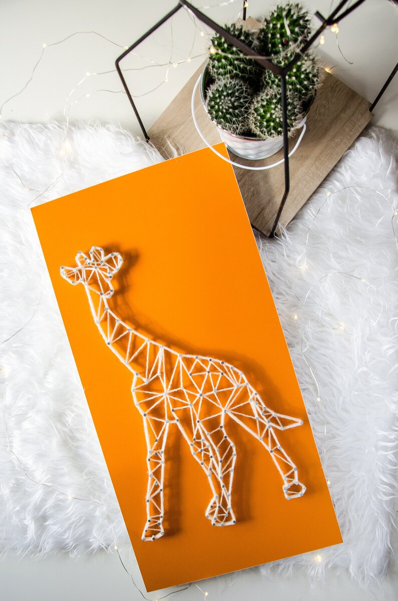 String Art Giraffe Nursery art Giraffe kids room Safari Etsy