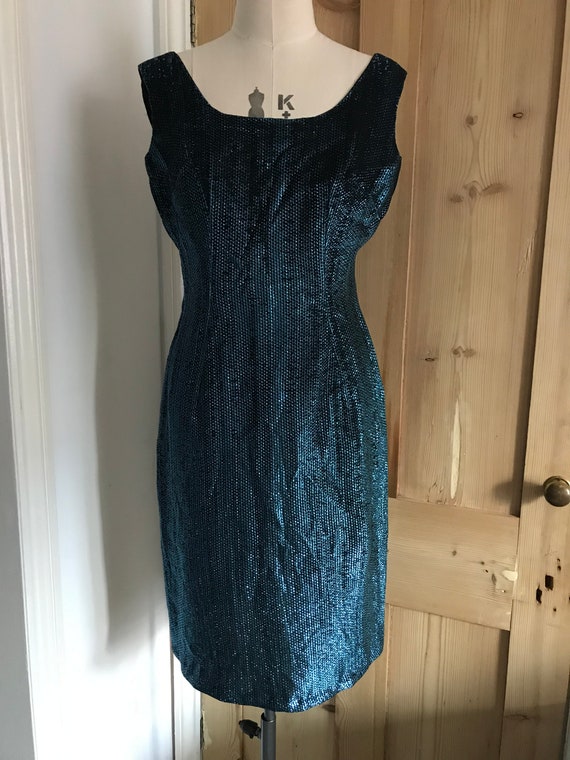 1960s Electric Blue Cocktail Dress (UK 10/12)