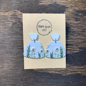 Wildflower Collection | Blue Drops | Clay Earrings | Lightweight | Handmade