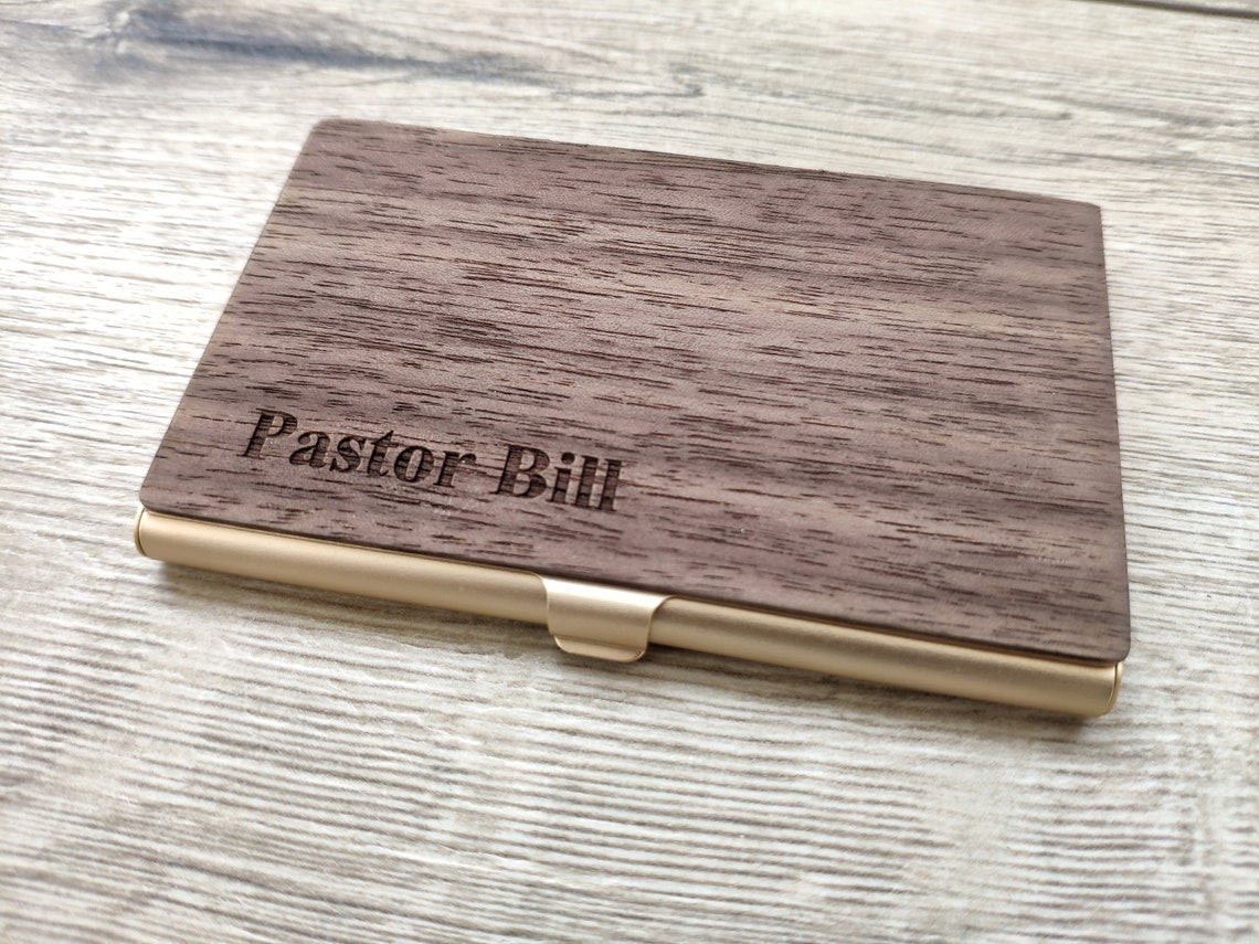 Business Card Holder Personalized Custom Business Card Case Etsy