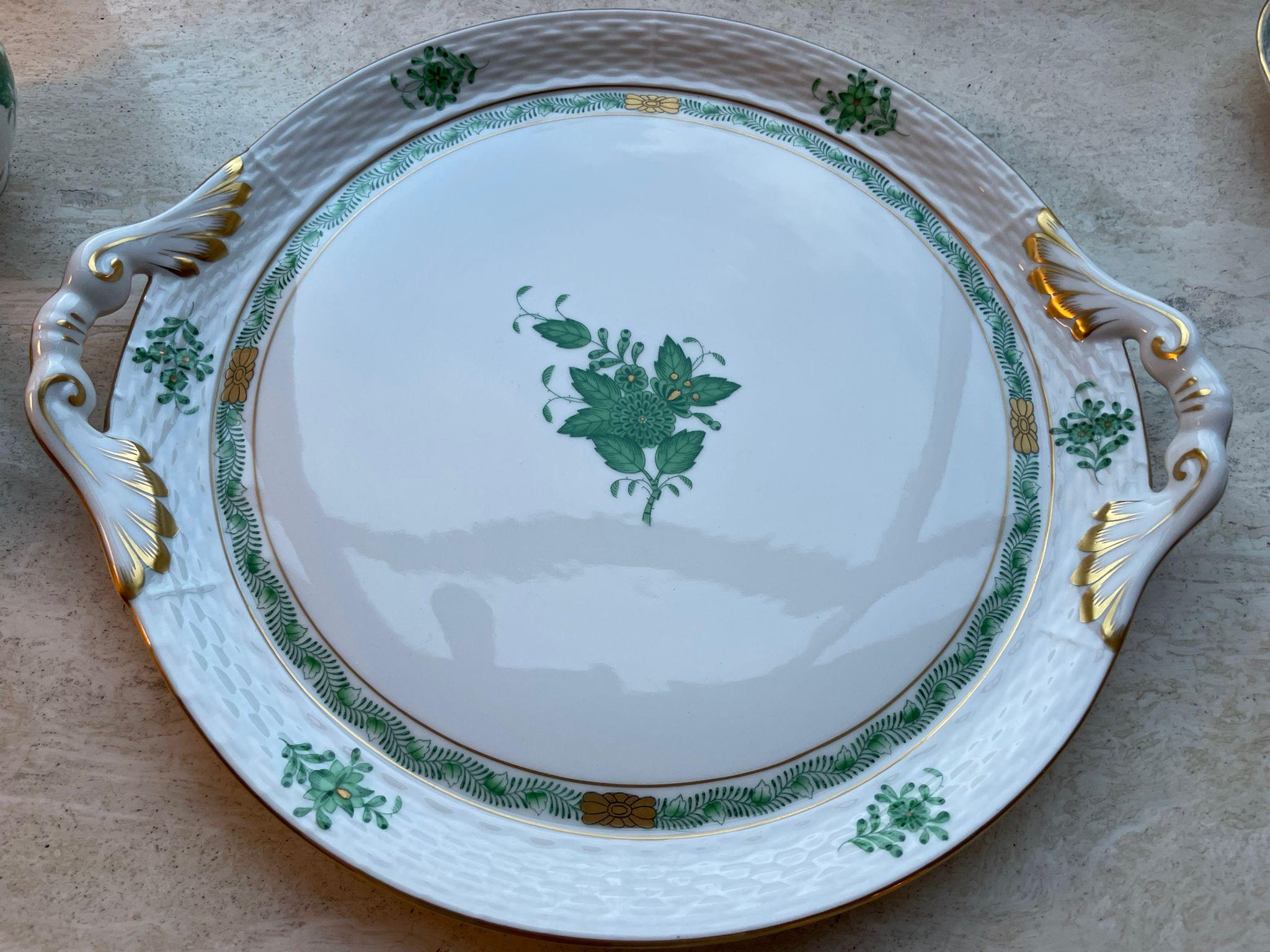 Herend Hungary Chinese Bouquet Apponyi Green Coffee Service, Gift