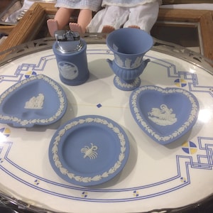Wedgwood Jasper ware blauw, 5 stuków, huwelijkscadeau, bruids douche cadeau