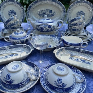Société Ceramique Butterfly tea and breakfast service, wedding gift, birthday gift