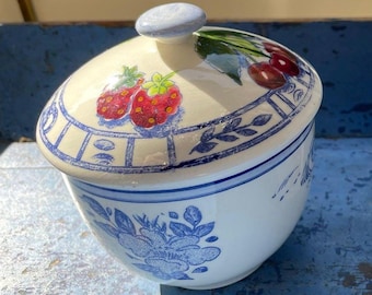 A Gorgeous Gien France Oiseau Bleu Large Teapot-large Teapot-1.1l