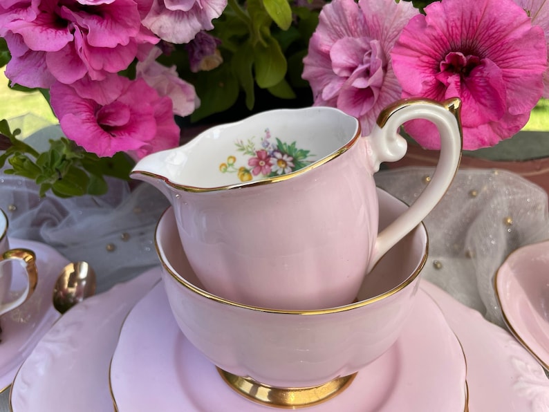Queen Anne pink tea or coffee service, wedding gift, bridal shower gift image 9