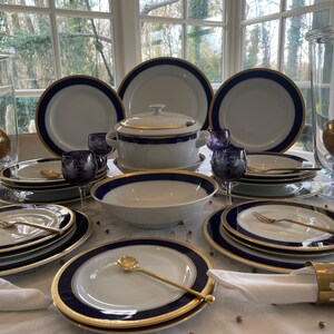 Leander RGK China De Boheme 14 Karat Gold Dinner Set for 6 Place
