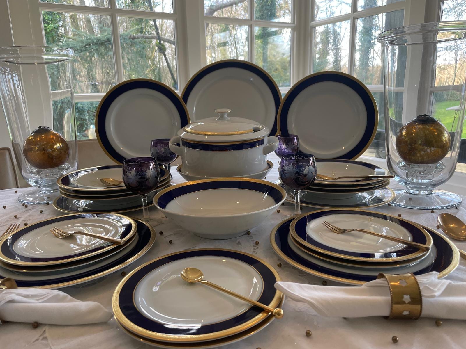Leander RGK China De Boheme 14 Karat Gold Dinner Set for 6 Place