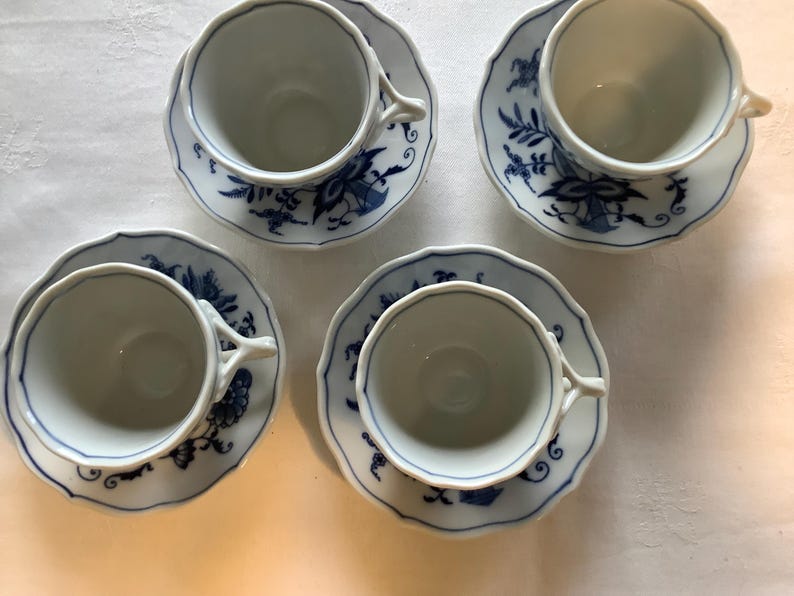 Blue Danube Set of 4 Espresso Cups and Saucers, Birthday Gift, Gift for ...