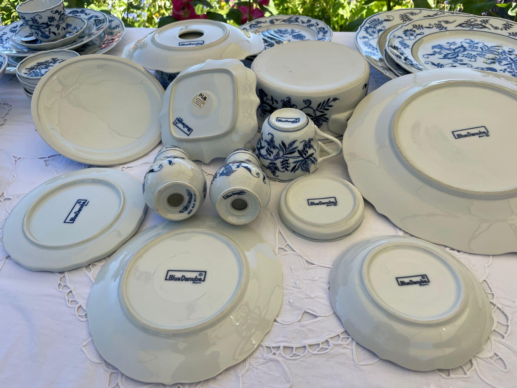 Blue Danube Dinner Set for 6 Place Settings, Wedding Gift