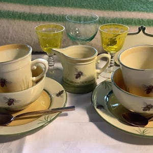 Zeller Faïencerie Bee Country-set voor 2 couverts, GRATIS VERZENDING, cadeau voor haar, verjaardagscadeau