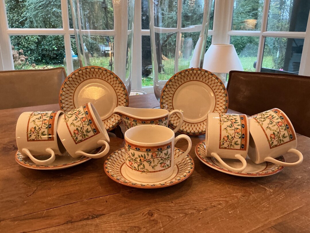 Vintage Johnson Bros Lemon Tea Set, Teacups, Saucers, Creamer - Etsy