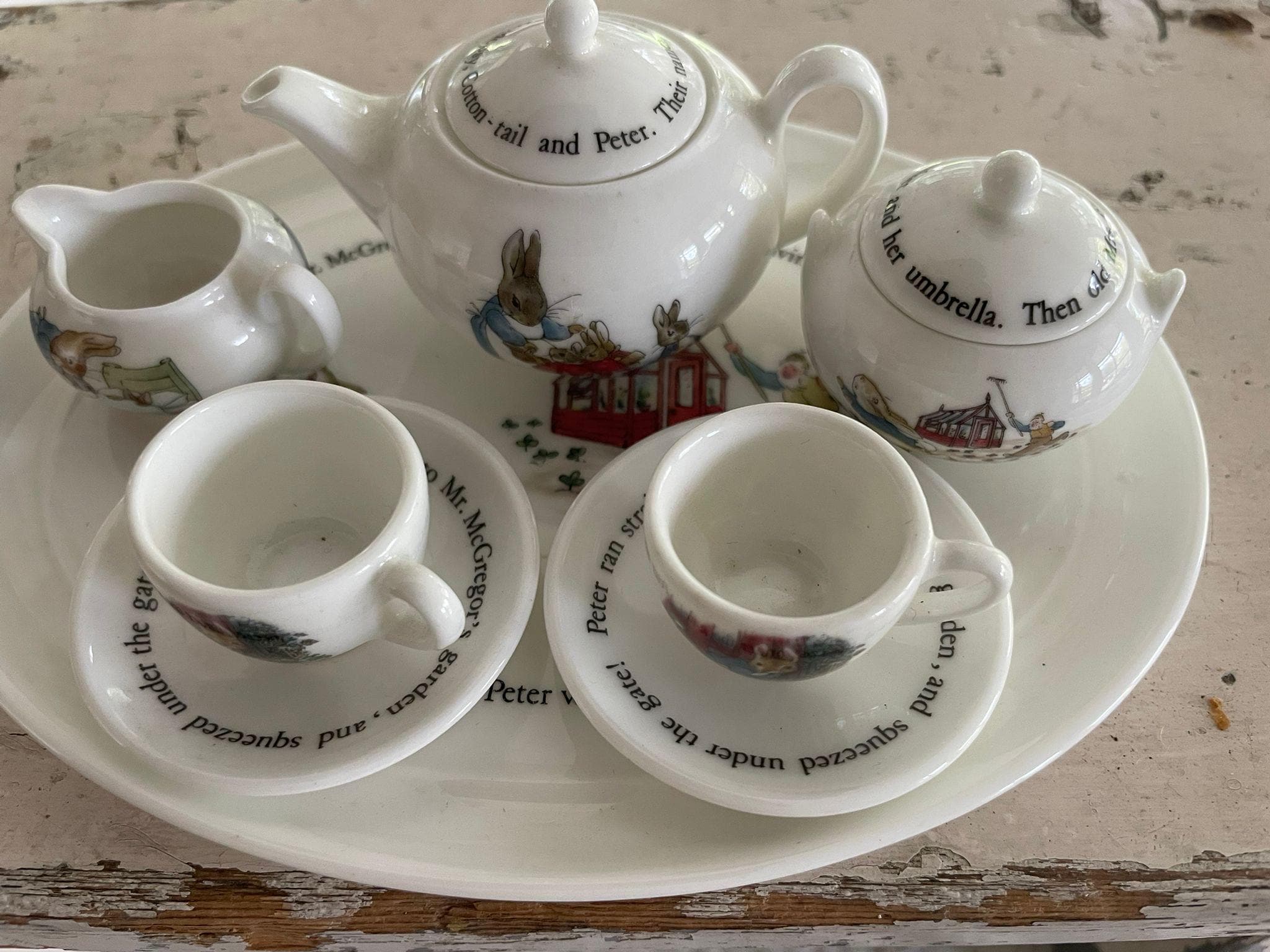 ウェッジウッド ピーターラビット ミニチュア ティー/コーヒーセット