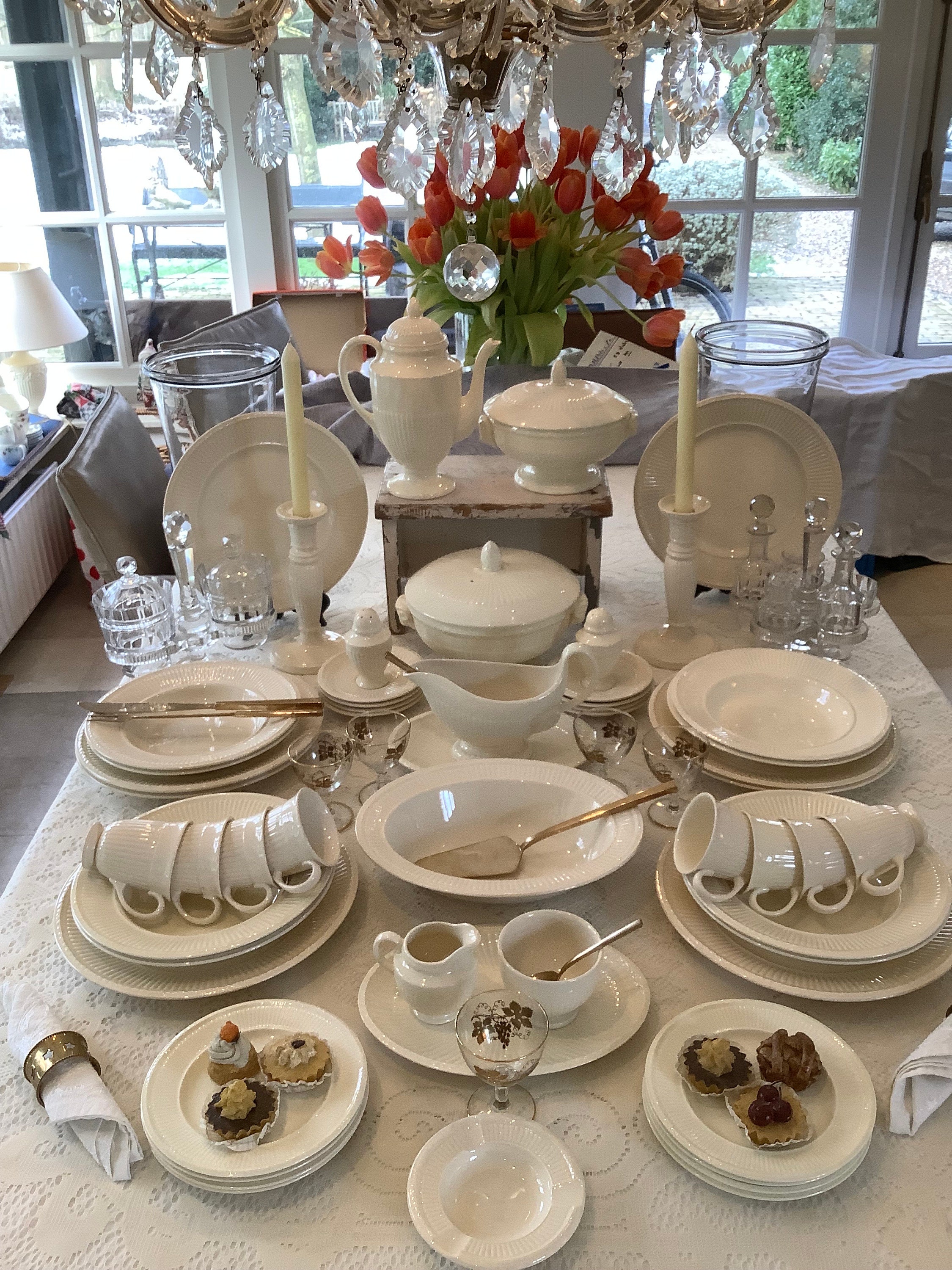 Vintage Wedgwood Edme Dinnerware Set, 53-piece Cream Service for 8