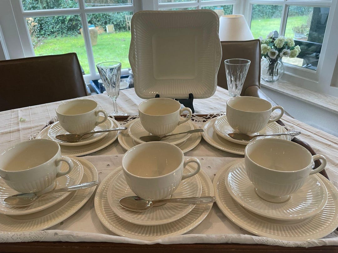 Wedgwood Edme Tea Set Jumbo Teacups and Rare Pastry Plates ø 19 Cm for ...
