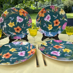 Marjolein Bastin Hummingbirds, set of 4 breakfast plates, gift for her, birthday gift