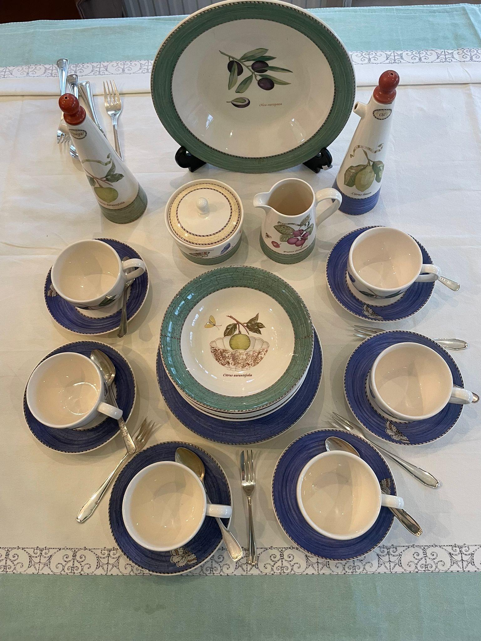 Wedgwood Sarah's Garden Queensware Lunch Set, 6 Place Settings