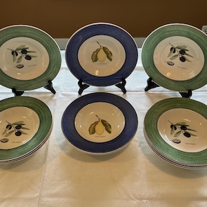 Wedgwood Sarah's Garden Soup Pastaskålar, Blå eller Grön, 1997-2022 England