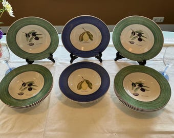 Wedgwood Sarah's Garden soep / pasta borden in blauw of groen, cadeau voor haar, verzamelobject